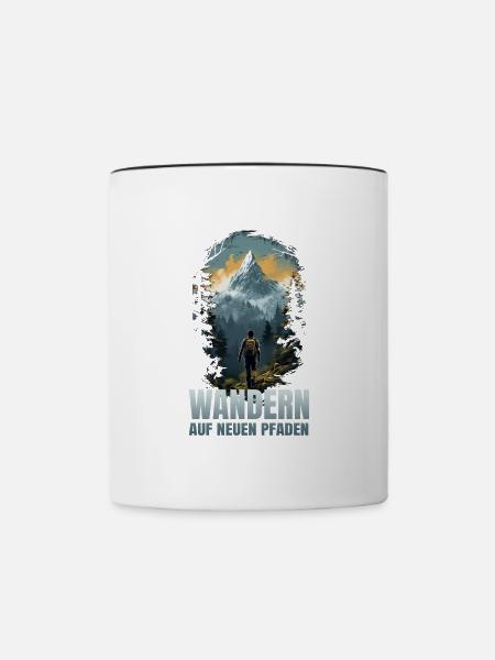 Wandern auf neuen Pfaden - Tasse zweifarbig - Weiß/Schwarz