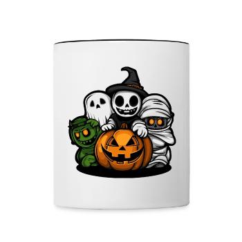 Halloween Comic Party Trick Or Treat - Mug contrasté - blanc/noir - Devant