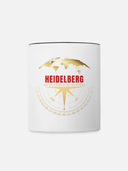 Koordinaten Heidelberg - Tasse zweifarbig - Weiß/Schwarz