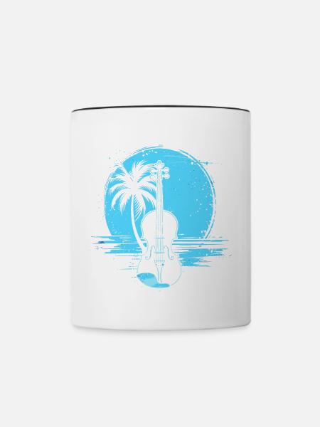 Violine Grafik - Tasse zweifarbig - Weiß/Schwarz