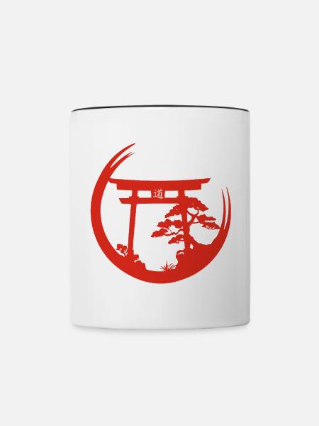 Japanische Atmosphäre (rot) - Tasse zweifarbig - Weiß/Schwarz