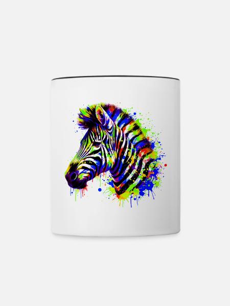 Zebra - Tasse zweifarbig - Weiß/Schwarz