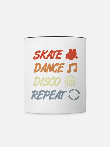 Rollschuhfahrer Disco - Tasse zweifarbig - Weiß/Schwarz