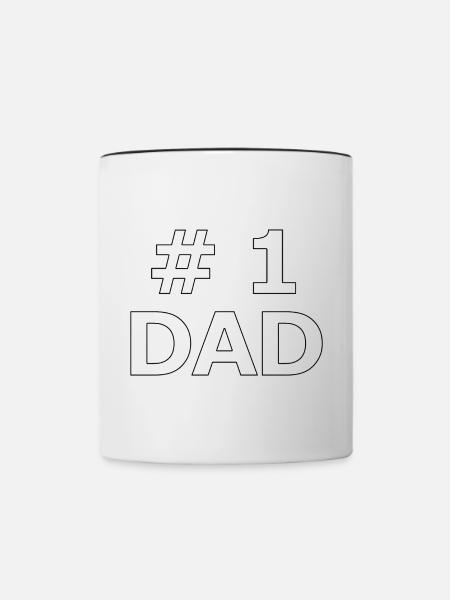 No. 1 dad - Tasse zweifarbig - Weiß/Schwarz