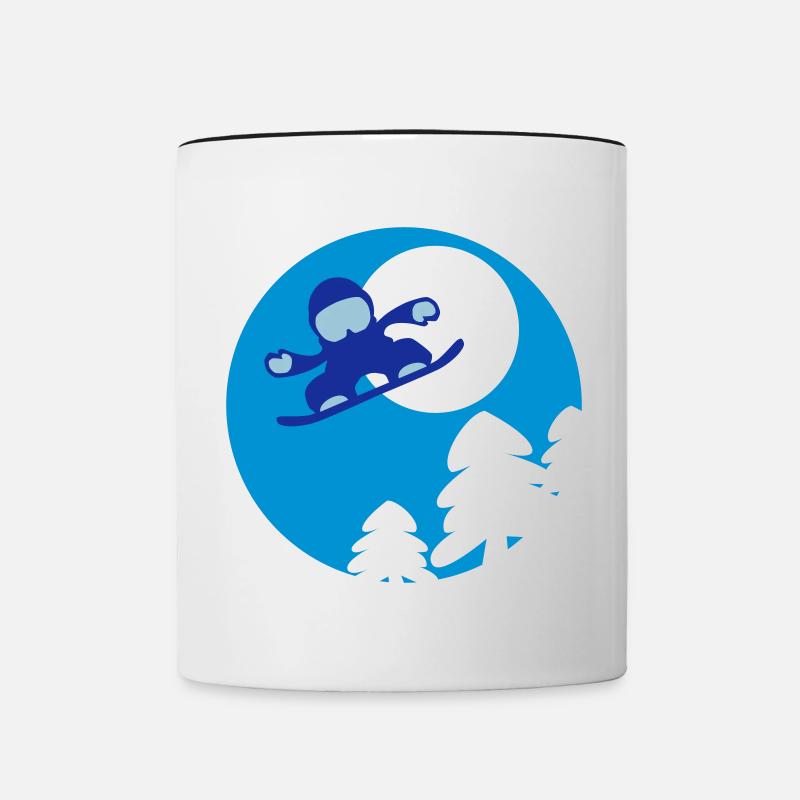 snowboader2 - Mug contrasté - blanc/noir