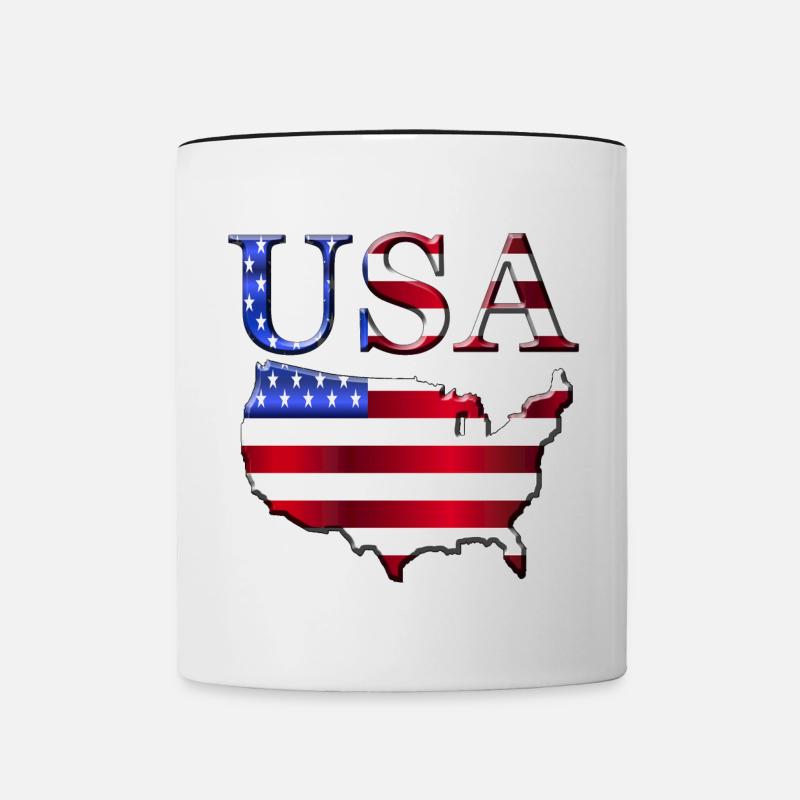 États-Unis - Mug contrasté - blanc/noir