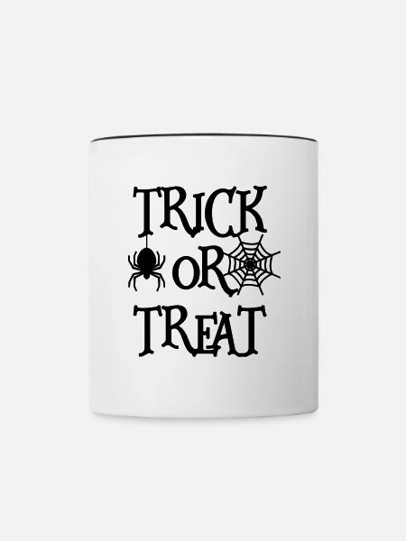 Halloween - Tasse zweifarbig - Weiß/Schwarz