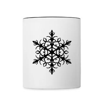 Schneeflocke - Winter - Tasse zweifarbig - Weiß/Schwarz - Vorne