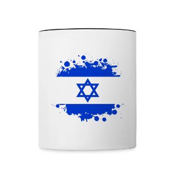 Israel Blot/Jerusalem Gift National Colors - Contrasting Mug - white/black - Front