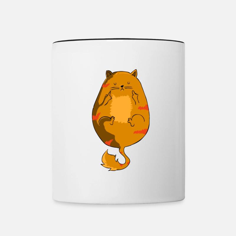 Baiser chat - Mug contrasté - blanc/noir