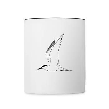 Möwe - Tasse zweifarbig - Weiß/Schwarz - Vorne