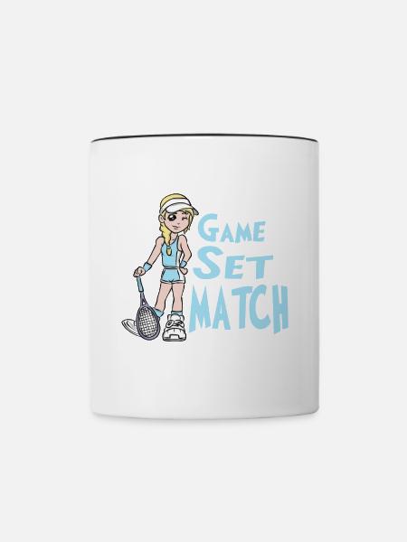 Tennis - Tasse zweifarbig - Weiß/Schwarz