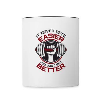 Bodybuilder Haltère Musculation Fitness Gym - Mug contrasté - blanc/noir - Devant