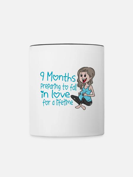 Schwangerschaft Schwanger Baby - Tasse zweifarbig - Weiß/Schwarz