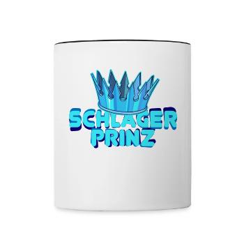 Schlager prince folk music fan crown statement - Contrasting Mug - white/black - Front