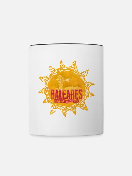 Balearen Sonne Inselmotive - Tasse zweifarbig - Weiß/Schwarz
