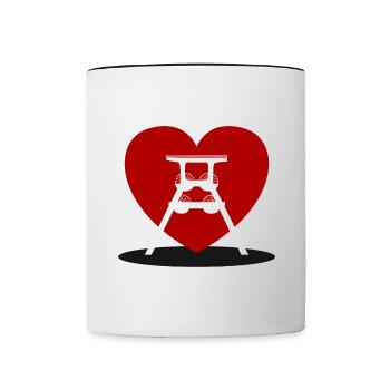 Ruhr. Ruhr. Accueil. Chevalement. Charbon. - Mug contrasté - blanc/noir - Devant