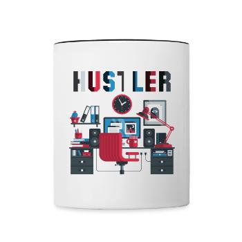 Hustler Arbeitstier - Tasse zweifarbig - Weiß/Schwarz - Vorne