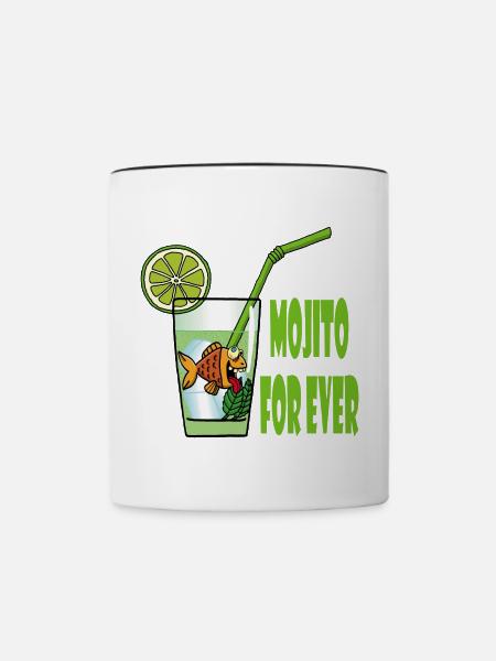 Mojito und Goldfisch - Tasse zweifarbig - Weiß/Schwarz