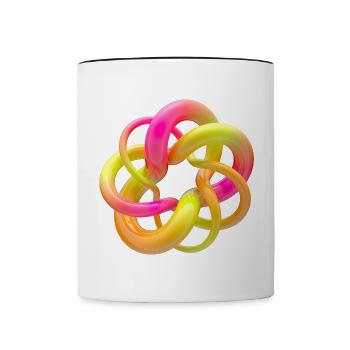 Bonbon-Knoten - Tasse zweifarbig - Weiß/Schwarz - Vorne