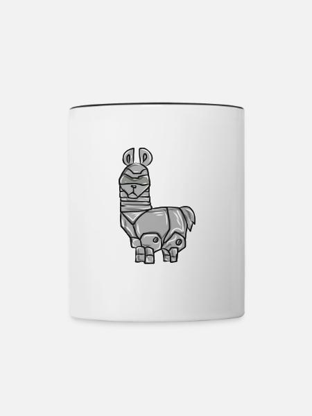 Robo Lama - Tasse zweifarbig - Weiß/Schwarz