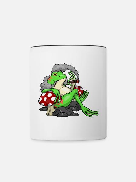 Frosch Zigarre - Tasse zweifarbig - Weiß/Schwarz