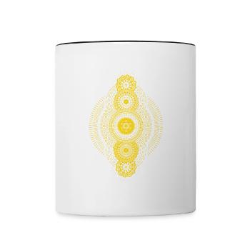 Metatrons goldene geometrische Dimension - Tasse zweifarbig - Weiß/Schwarz - Vorne