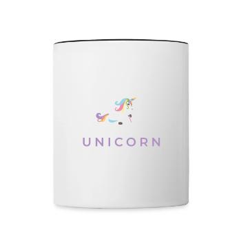 Vélo licorne vélo enfants drôle cadeau - Mug contrasté - blanc/noir - Devant