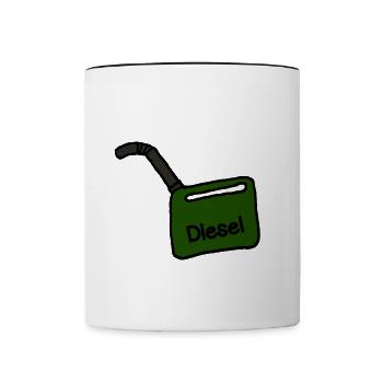 Diesel-Kanister - Tasse zweifarbig - Weiß/Schwarz - Vorne