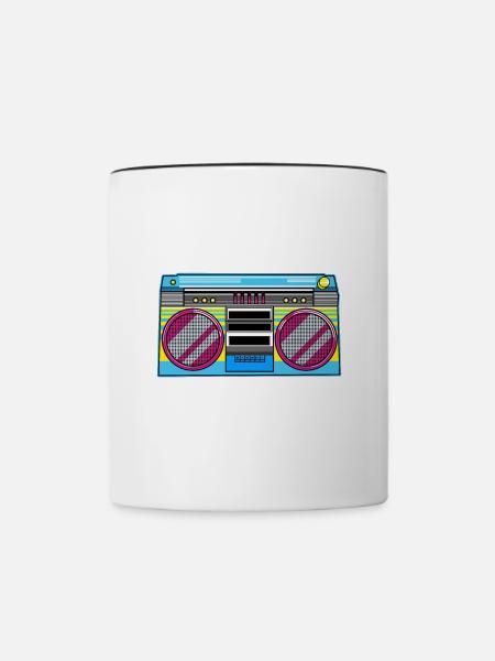Ghettoblaster - Tasse zweifarbig - Weiß/Schwarz