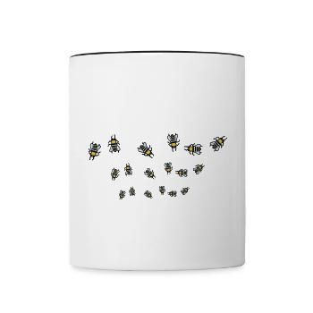 Swarm of bees - Contrasting Mug - white/black - Front