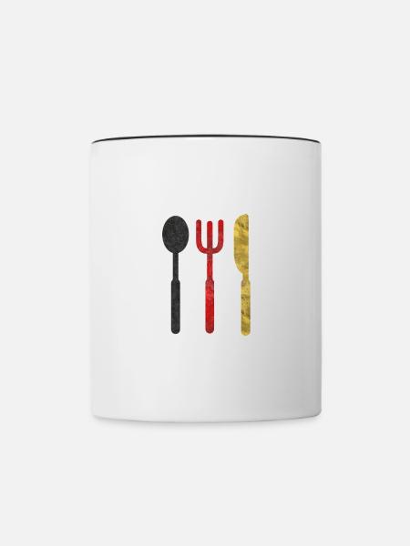 SchwarzRotGold - Tasse zweifarbig - Weiß/Schwarz