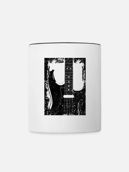 Gitarre - Tasse zweifarbig - Weiß/Schwarz