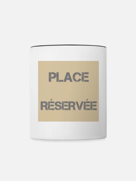 Reservierter Sitzplatz Distress Beige - Tasse zweifarbig - Weiß/Schwarz