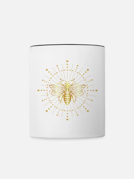 Biene Sonne Honigbiene - Tasse zweifarbig - Weiß/Schwarz