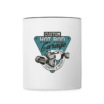 Hot Rod - Voitures de course classiques - sombre - Mug contrasté - blanc/noir - Devant