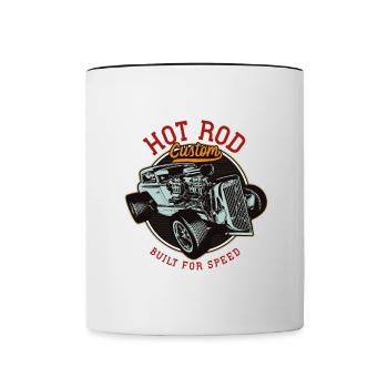 Hot Rod - Voitures de course classiques - lumineuses - Mug contrasté - blanc/noir - Devant