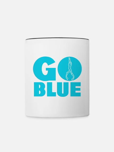 Go Blue - Apnoe Freitauchen - Tasse zweifarbig - Weiß/Schwarz