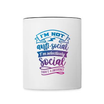 Antisocial - Selective social - col - Contrasting Mug - white/black - Front