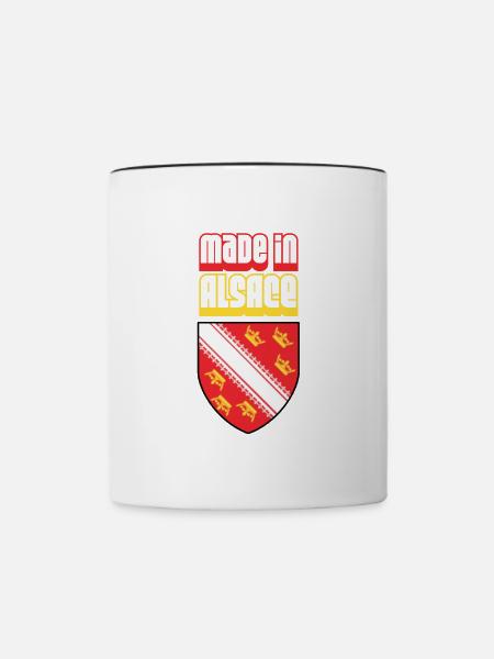 Hergestellt im Elsass - Tasse zweifarbig - Weiß/Schwarz