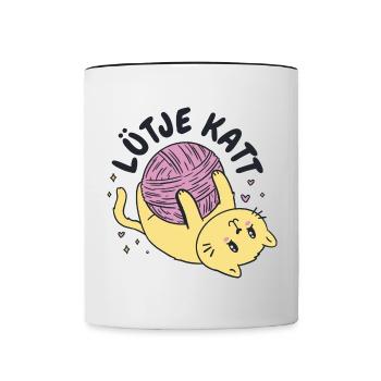 Lütje Katt Low German little cat - Contrasting Mug - white/black - Front