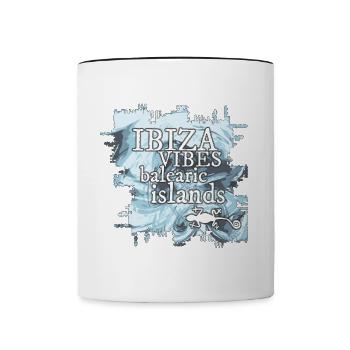 Ibiza Vibes Balearic Islands Design - Contrasting Mug - white/black - Front
