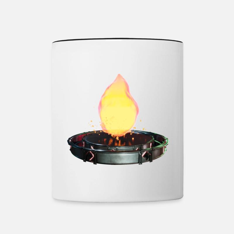 Growing Fire in Sci-Fi Plataform - Mug contrasté - blanc/noir