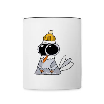 Seagull Xiao cute - Contrasting Mug - white/black - Front