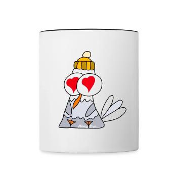 Seagull Xiao loves - Contrasting Mug - white/black - Front