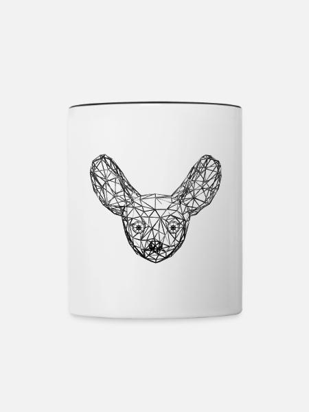 Metallischer geometrischer Fennekfuchs - Tasse zweifarbig - Weiß/Schwarz