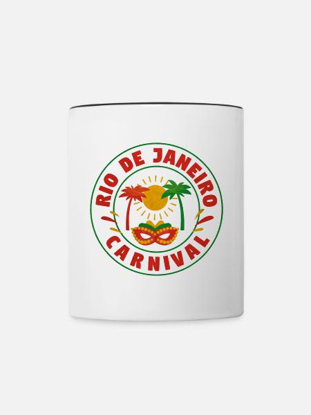 Rio Carnaval Maskenspektakel - Tasse zweifarbig - Weiß/Schwarz