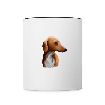 Azawakh Dog Watercolor Sketch Illustration - Contrasting Mug - white/black - Front