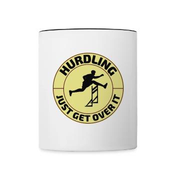 Hürden Hürdenlauf Hürdenläufer Läufer Athleten - Tasse zweifarbig - Weiß/Schwarz - Vorne