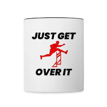 Hürden Hürdenlauf Hürdenläufer Läufer Athleten - Tasse zweifarbig - Weiß/Schwarz - Vorne